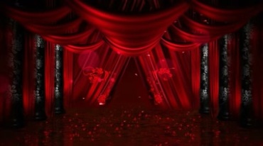 中式婚礼中国红喜庆红绸玫瑰花绸带布置视频素材