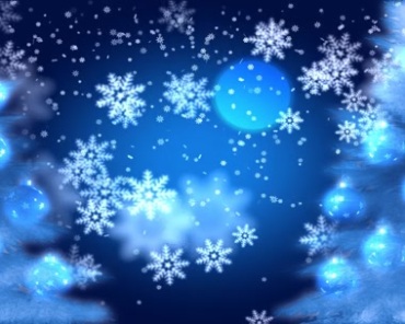 漂亮的雪花飘落蓝色动态背景视频素材