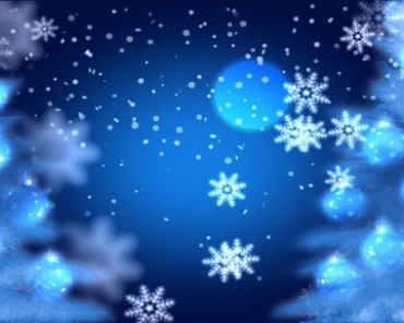 漂亮的雪花飘落蓝色动态背景视频素材