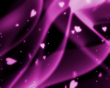紫色动感飘带小桃心飞舞背景视频素材