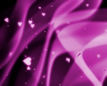 紫色动感飘带小桃心飞舞背景视频素材