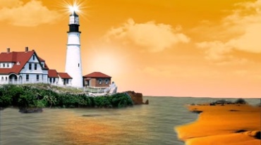 海岛灯塔欧洲风景海景视频素材