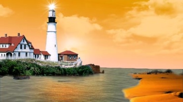 海岛灯塔欧洲风景海景视频素材