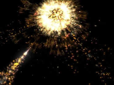 烟花喷射升空爆炸粒子绽放盛开黑屏抠像视频素材