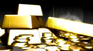 金条金币金砖黄金财富金融视频素材