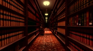 图书馆书架过道知识量丰富视频素材
