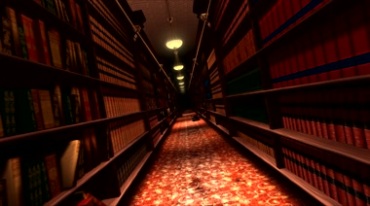 图书馆书架过道知识量丰富视频素材