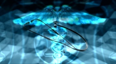 蓝色的双蛇杖医疗救护标识视频素材