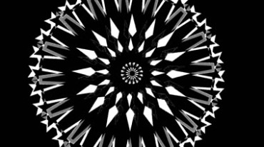黑白五角星图案旋转扩散甩出动态特效视频素材