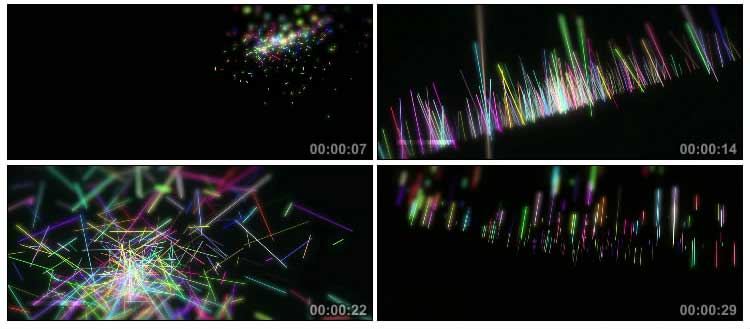 荧光棒线条光束光线细光条粒子视频素材