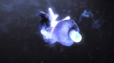 蓝色烟团动感节奏运动尾烟痕迹粒子特效视频素材