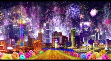 富贵牡丹中国发展速度新年新春晚会背景视频素材