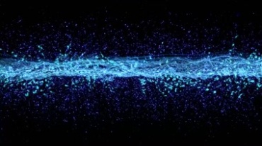 蓝色星河银河粒子跳跃动态特效视频素材