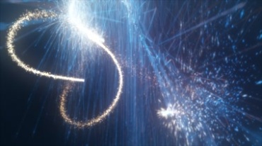 蓝色炫光条飞行交叉爆裂粒子光芒特效视频素材