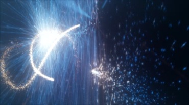 蓝色炫光条飞行交叉爆裂粒子光芒特效视频素材