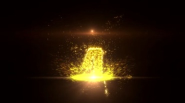 炫丽金光粒子掉落五秒倒计时视频素材