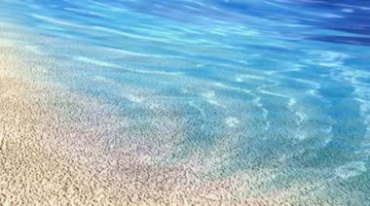 蓝色清澈海水沙滩沙粒海波海浪视频素材