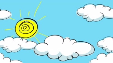 卡通太阳云朵白云片头视频素材