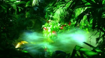 梦幻绿色森林池塘粒子视频素材