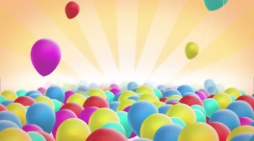 五颜六色铺满场地的气球海洋 一个个气球升空视频素材