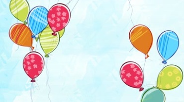 彩笔涂鸦气球飘上天空儿童卡通动画视频素材