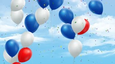 国庆庆典气球上升彩纸飘飞喜庆视频素材