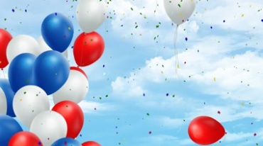国庆庆典气球上升彩纸飘飞喜庆视频素材