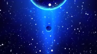 蓝色星体星球宇宙夜空粒子视频素材