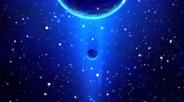 蓝色星体星球宇宙夜空粒子视频素材
