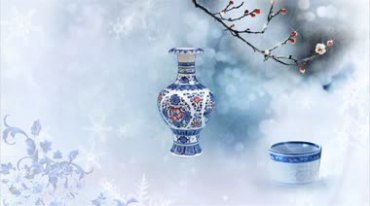 青花瓷歌曲mv背景 古典中国风青花瓷瓶视频素材