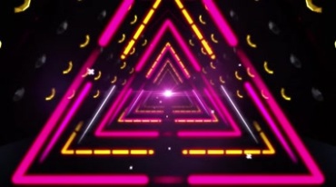 霓虹三角门舞台光影推进穿梭灯光秀视频素材