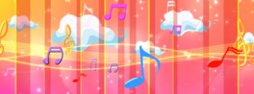 音乐符号音符卡通动画片背景视频素材