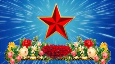 红星五角星放光芒革命红军军歌祖国东方红视频素材