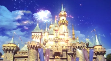 迪士尼城堡上空绽放烟花视频素材