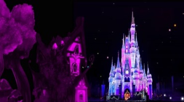 4K紫色水晶发光城堡灰姑娘宫殿视频素材