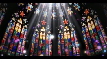 英伦风格爱情教堂哥特风窗户阳光照射视频素材