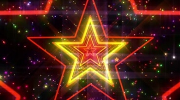 霓虹五角星线条星空图案动态光效视频素材