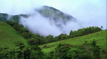 山间山脚山谷突起大雾云雾缭绕视频素材