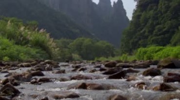 山脚溪水流水小河流水湍急视频素材