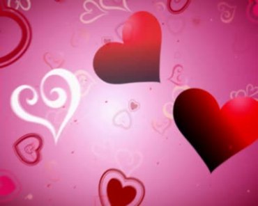 红色桃心爱心空中泛动漂浮浪漫爱情婚庆背景视频素材