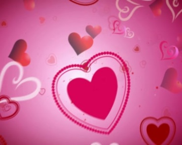 红色桃心爱心空中泛动漂浮浪漫爱情婚庆背景视频素材