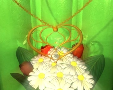 白花吊坠装饰品绿布背景视频素材