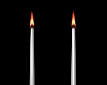 欧式烛台白蜡烛火焰燃烧视频素材