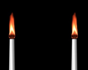 欧式烛台白蜡烛火焰燃烧视频素材