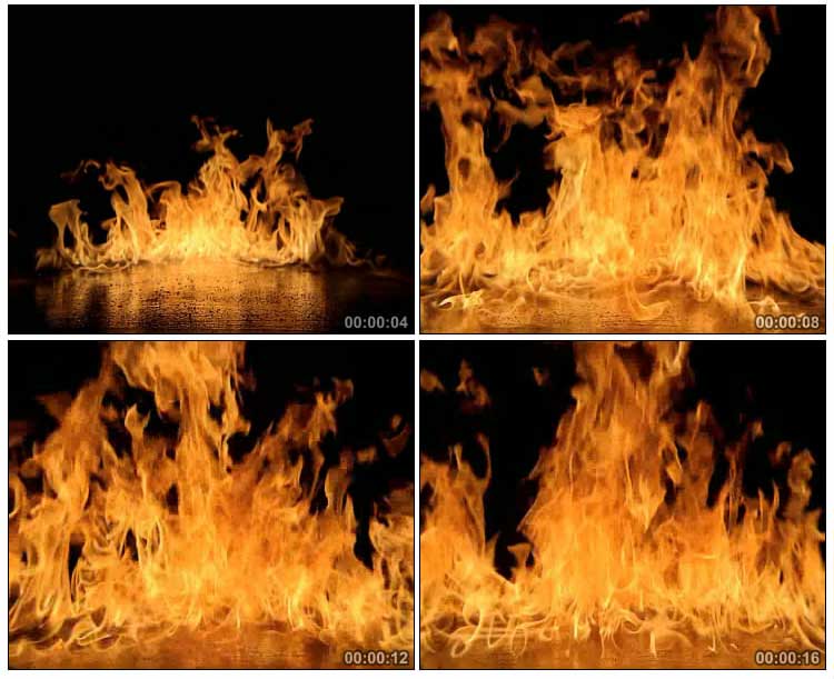 地上汽油起火爆燃大火燃烧火焰视频素材