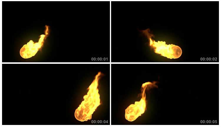 火球火把燃烧火焰黑屏抠像特效视频素材