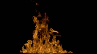 一摊燃烧的火焰火苗跳跃黑屏特效视频素材
