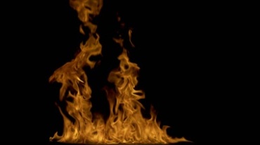 一摊燃烧的火焰火苗跳跃黑屏特效视频素材