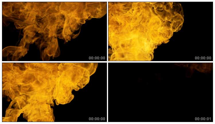 大火燃烧烈焰烈火火团火球影视抠像黑屏特效视频素材