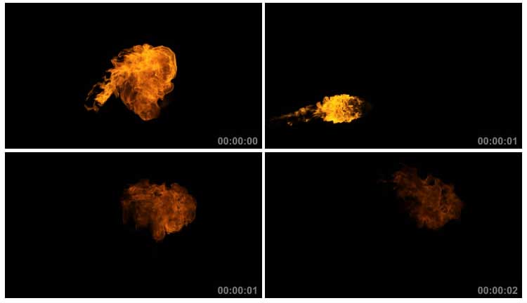喷火团火球黑屏抠像特效视频素材